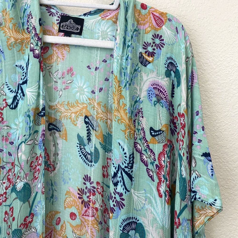 Angie Kimono Wrap Cardigan Womens One Size Floral Paisley Printed - Picture 5 of 7